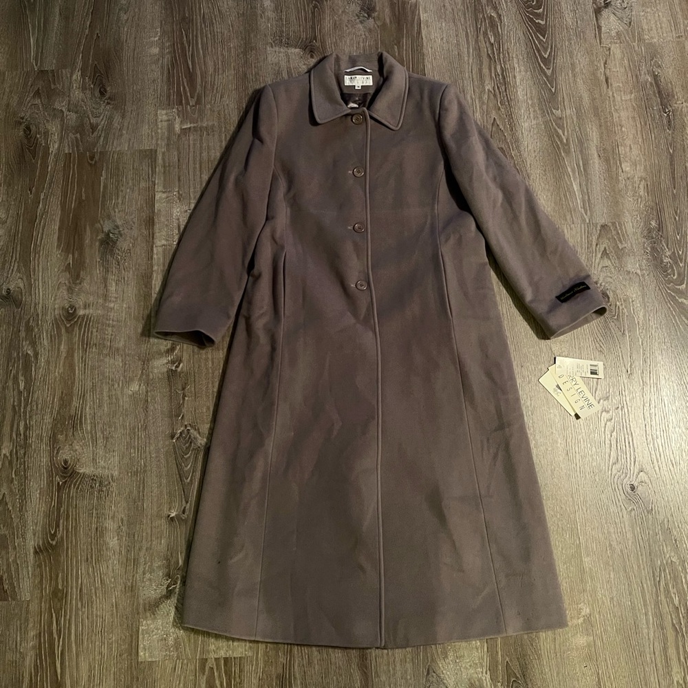 Larry Levine luxe lambs wool and cashmere long coat